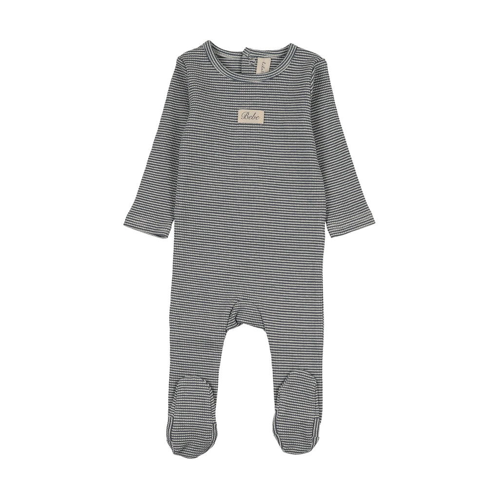 Lilette Striped Bebe Footie - Off Navy