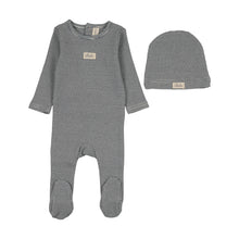 Load image into Gallery viewer, Lilette Striped Bebe Footie And Hat - Off Navy