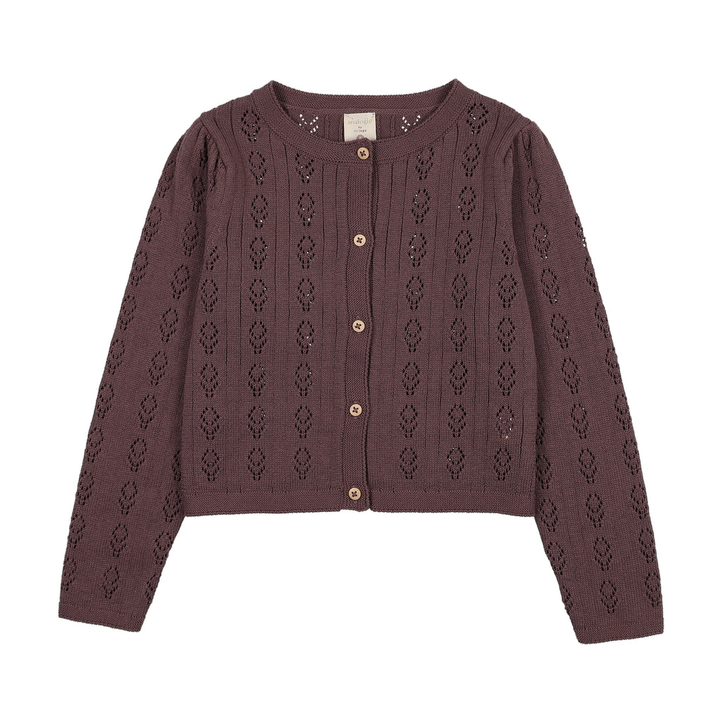 Lil Legs Girls Cardigan - Vintage Purple