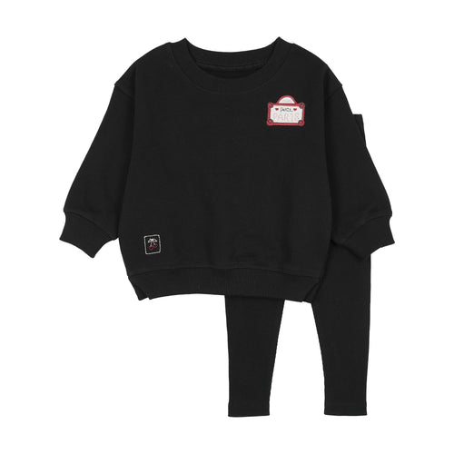 Lil Legs Mon Paris Girls Toddler Set - Black