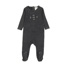 Load image into Gallery viewer, Lil Legs Stitch Studio Girls Footie - Off Black