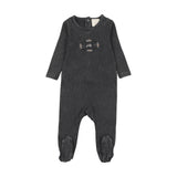 Lil Legs Stitch Studio Girls Footie - Off Black