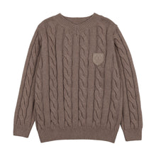 Load image into Gallery viewer, Lil Legs Chunky V Neck Sweater - Misty Oat Heather