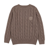 Lil Legs Chunky V Neck Sweater - Misty Oat Heather