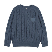 Load image into Gallery viewer, Lil Legs Chunky V Neck Sweater - Vintage Blue