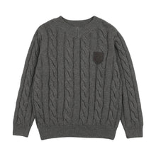 Load image into Gallery viewer, Lil Legs Chunky V Neck Sweater - Mid Grey