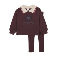 Load image into Gallery viewer, Lil Legs Fan Club Girls Sweatshirt Set - Plum/Cream