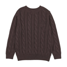 Load image into Gallery viewer, Lil Legs Chunky V Neck Sweater - Chocolate Brown