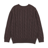 Lil Legs Chunky V Neck Sweater - Chocolate Brown