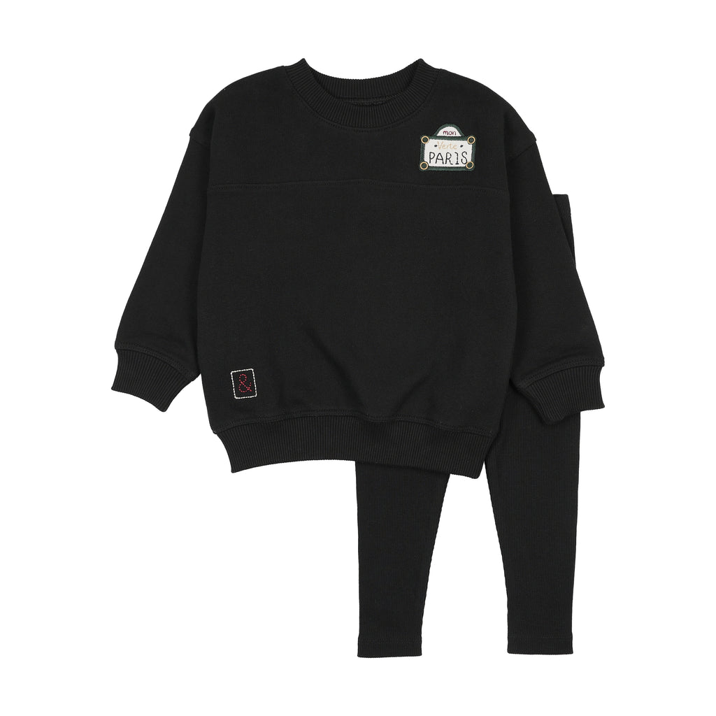 Lil Legs Mon Paris Boys Toddler Set - Black