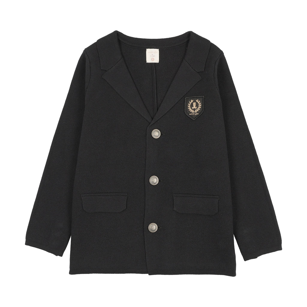 Lil Legs Crest Knit Blazer - Black