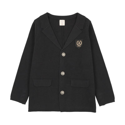 Lil Legs Crest Knit Blazer - Black