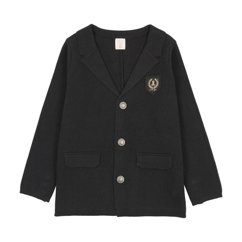 Lil Legs Crest Knit Blazer - Black