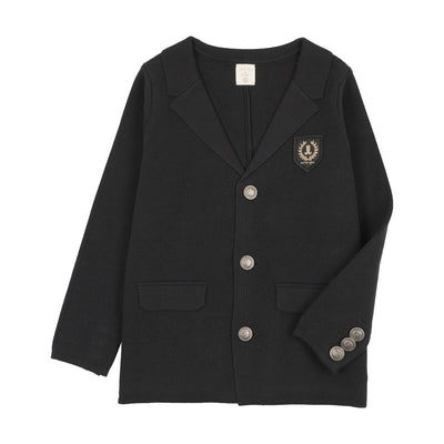 Lil Legs Crest Knit Blazer - Black