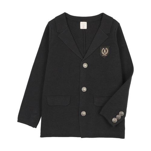 Lil Legs Crest Knit Blazer - Black