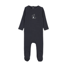 Load image into Gallery viewer, Lil Legs Boys Sweet Campaign Embroidered Footie - Navy