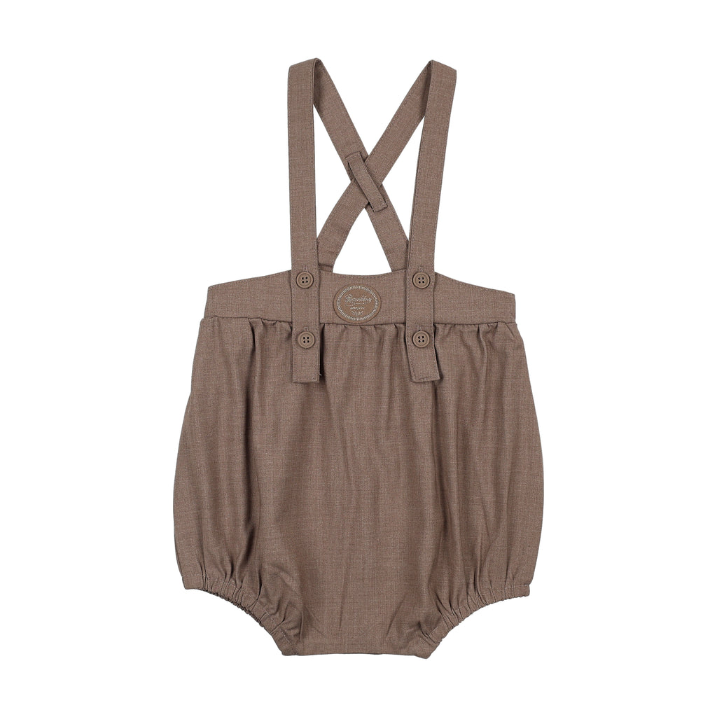 Lil Legs Plaid Edition Boys Romper - Misty Oat Heather