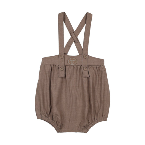 Lil Legs Plaid Edition Boys Romper - Misty Oat Heather