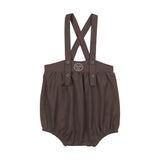 Lil Legs Plaid Edition Boys Romper - Chocolate Brown