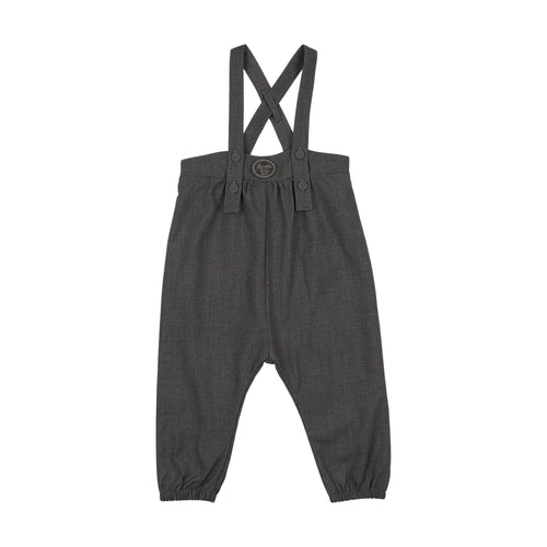 Lil Legs Plaid Edition Boys Long Romper - Mid Grey