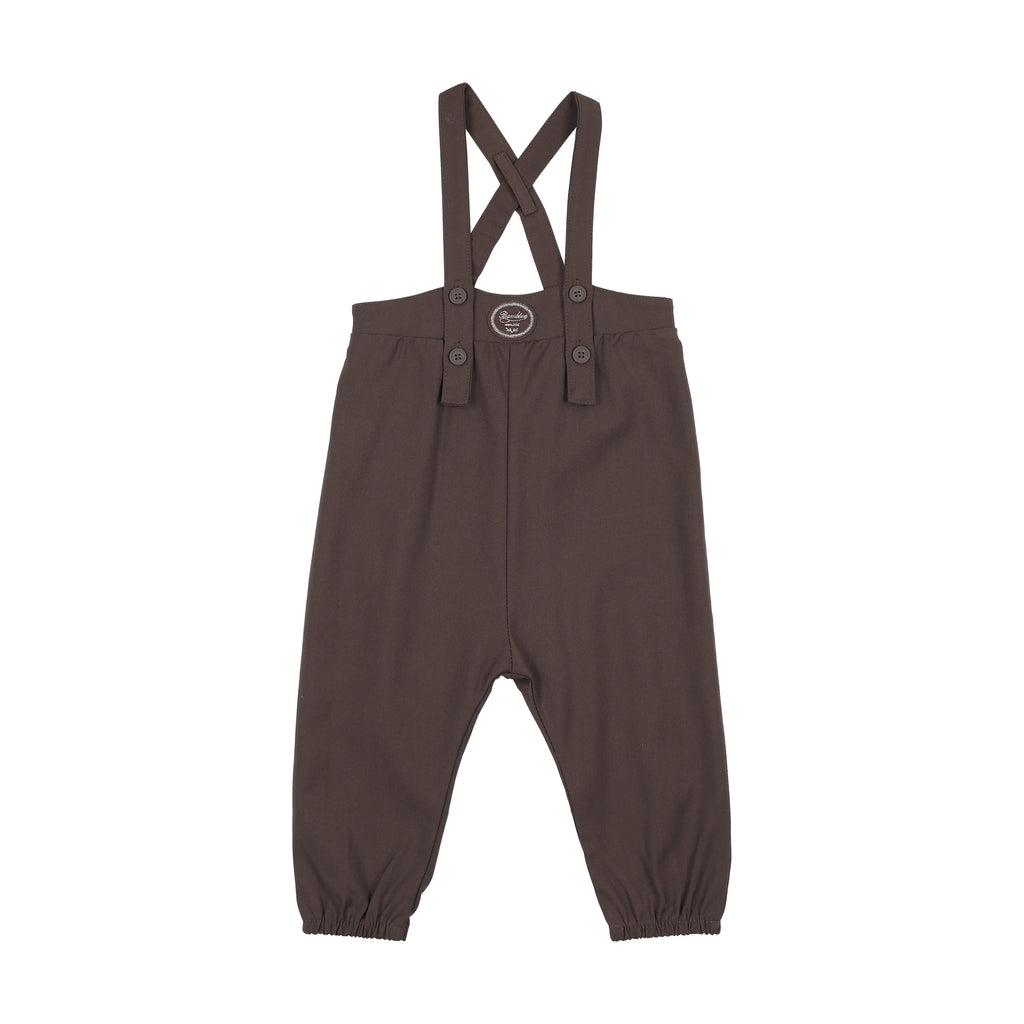 Lil Legs Plaid Edition Boys Long Romper - Chocolate Brown