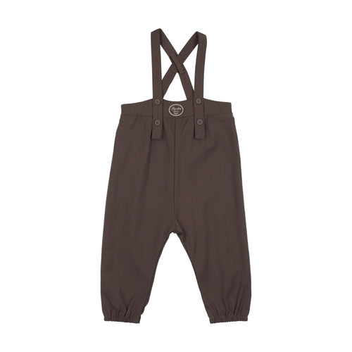 Lil Legs Plaid Edition Boys Long Romper - Chocolate Brown