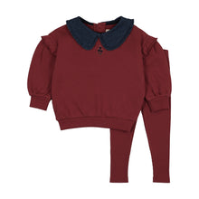 Load image into Gallery viewer, Lil Legs Toddler Ruffle Sweatshirt - Vintage Red