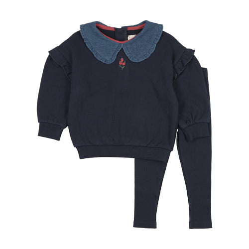 Lil Legs Toddler Ruffle Sweatshirt - Navy