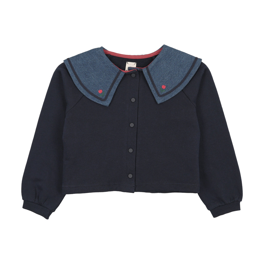 Lil Legs Sailor Collar Cardigan - Navy