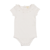 Lil Legs Ruffle Onesie Short Sleeve - White