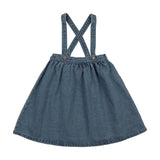 Lil Legs Denim Suspender Jumper - Mid Blue Wash