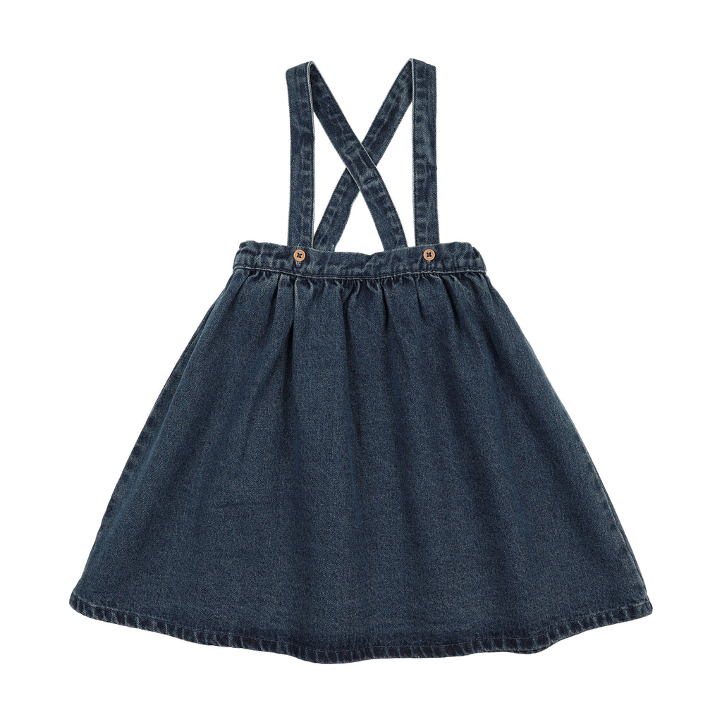 Lil Legs Denim Suspender Jumper - Blue Denim