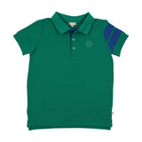 Lil Legs Stripe Detail Polo - Electric Green (Short Sleeve)