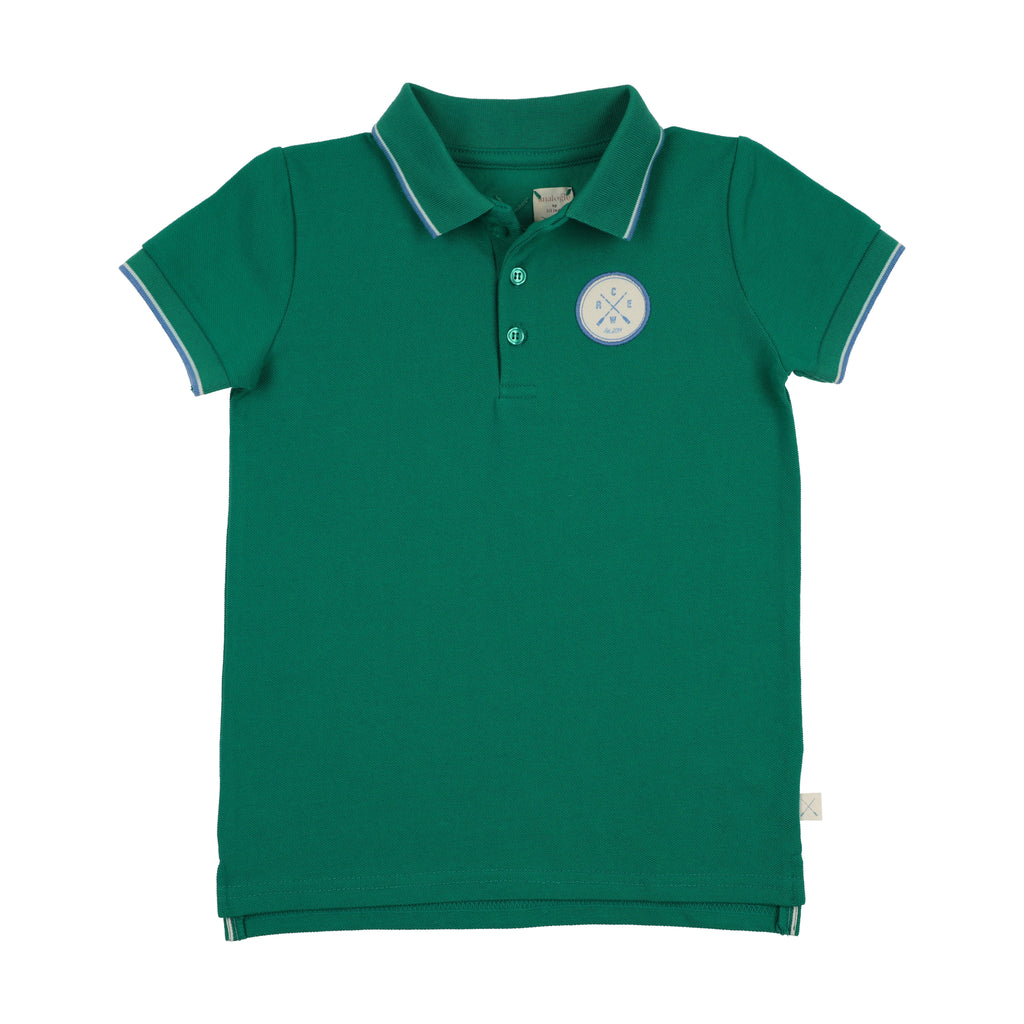 Lil Legs Boating Crew Short Sleeve Polo - Electric Green