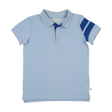 Load image into Gallery viewer, Lil Legs Stripe Detail Polo - Light Blue (Short Sleeve)