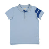Lil Legs Stripe Detail Polo - Light Blue (Short Sleeve)