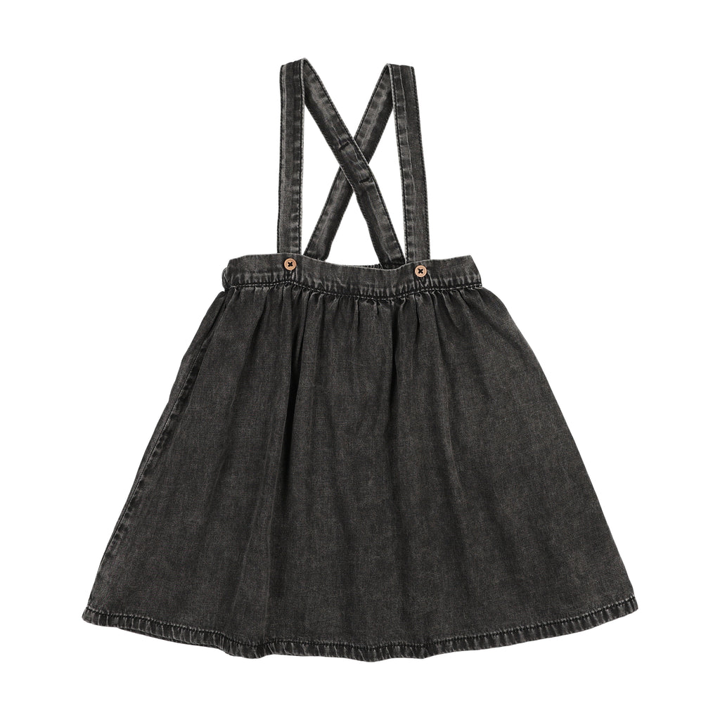 Lil Legs Denim Suspender Jumper - Black Denim