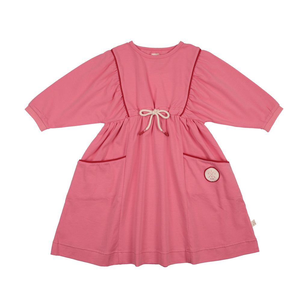 Lil Legs Boating Crew Dress - Fresh Pink (3/4 Sleeve)