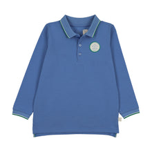 Load image into Gallery viewer, Lil Legs Boating Crew Long Sleeve Polo - Fresh Blue