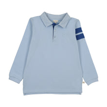 Load image into Gallery viewer, Lil Legs Stripe Detail Polo - Light Blue (Long Sleeve)