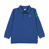Lil Legs Stripe Detail Polo - Electric Blue (Long Sleeve)