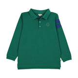 Lil Legs Stripe Detail Polo - Electric Green (Long Sleeve)