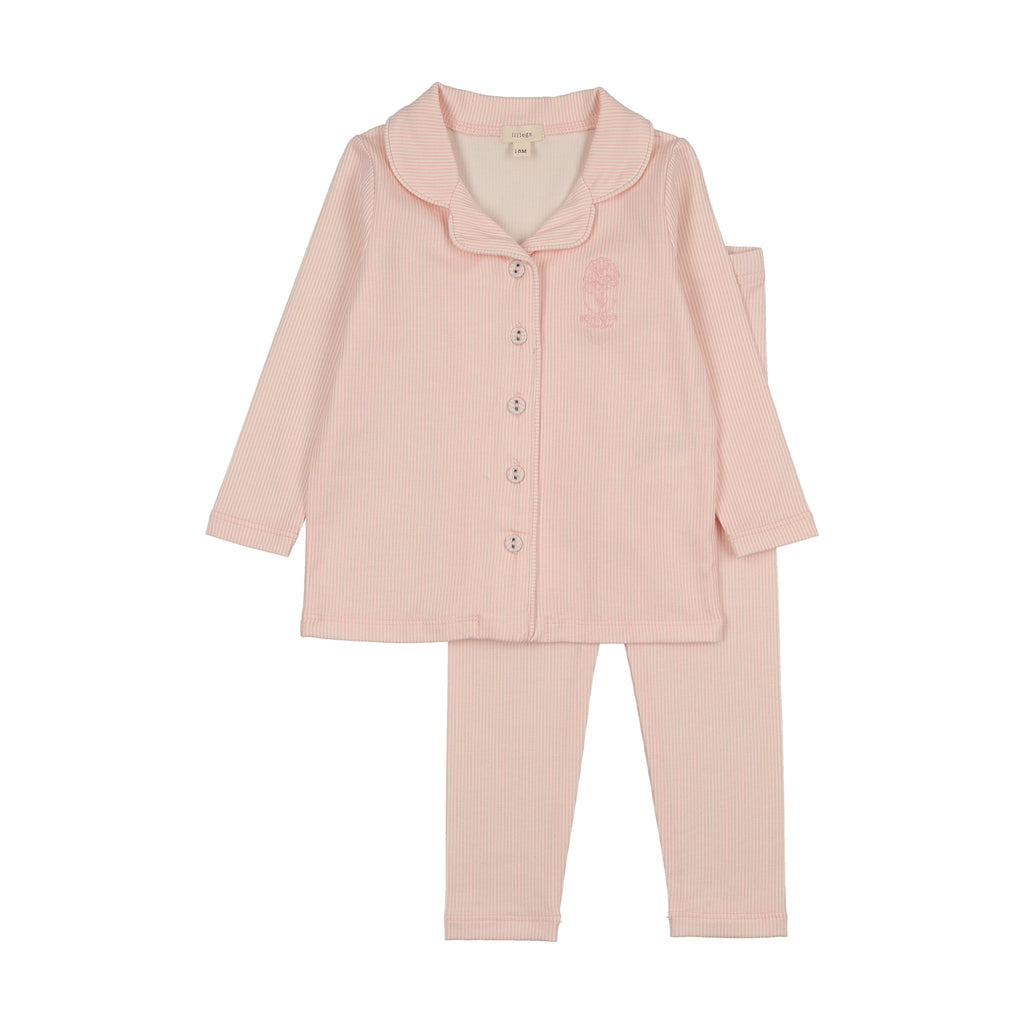 Lil Legs Sailor Stripe Lounge Set - Pink