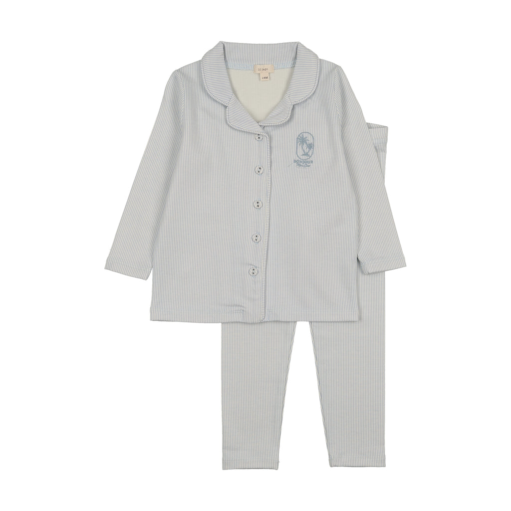 Lil Legs Sailor Stripe Lounge Set - Blue