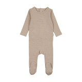 Lil Legs Heather Stripe Footie- Cream/Oat