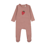 Lil Legs Strawberry Footie & Hat - Berry