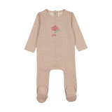 Lil Legs Gingham Flower Footie & Hat - Pink