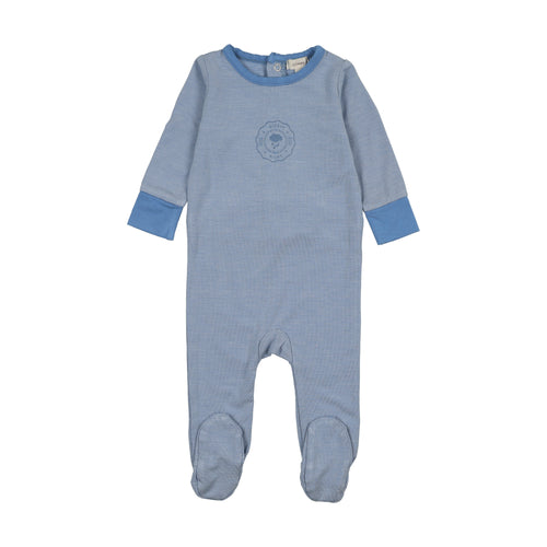 Lil Legs Striped Footie & Hat - Fresh Blue Stripe
