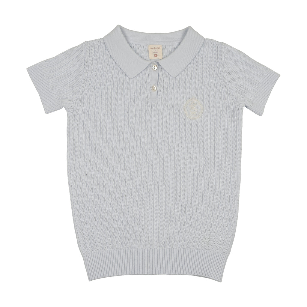 Lil Legs Knit Polo - Clear Blue