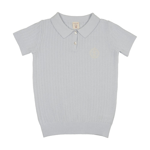 Lil Legs Knit Polo - Clear Blue